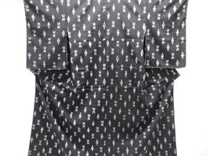 大正ロマン　絣柄織り出しお召着物